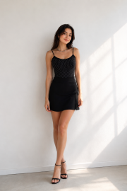 taş detaylı çıtçıtlı body siyah
