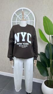 nyc sweatshırt kahve