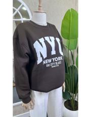 nyc sweatshırt kahve 4