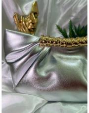 ithal elegant bıanca büzgü çanta gümüş 2