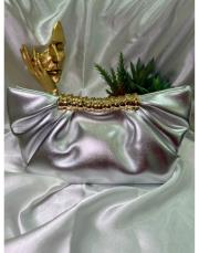 ithal elegant bıanca büzgü çanta gümüş 3