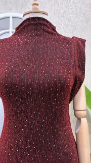 taşlı simli elbise kırmızı 3