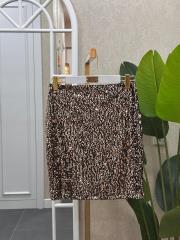 pul payet mini etek bronz