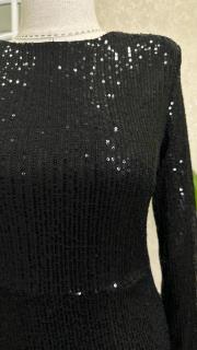 sırt detaylı payet elbise uzun siyah 4