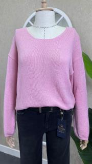 oval yaka ince triko kazak pembe 2