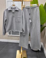 şardonlu geniş paça eşofman takım gri 2