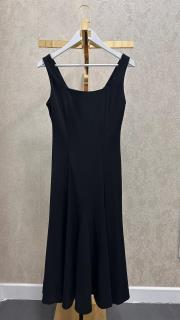 kalın askılı elbise siyah