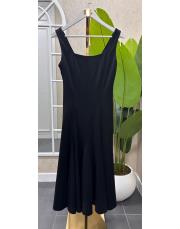 kalın askılı elbise siyah 2