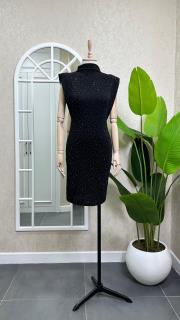 taşlı simli elbise siyah siyah