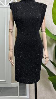 taşlı simli elbise siyah siyah 2