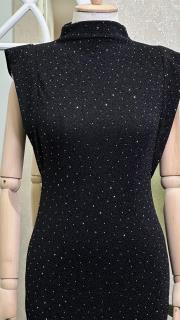 taşlı simli elbise siyah siyah 3