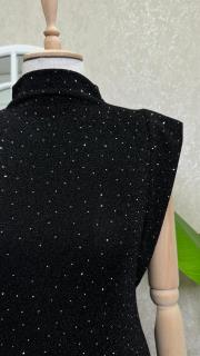 taşlı simli elbise siyah siyah 4