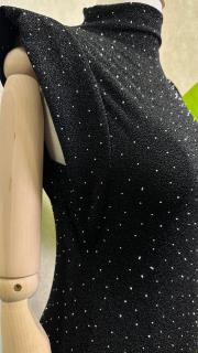 taşlı simli elbise siyah siyah 5