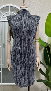 taşlı simli elbise gümüş gümüş 2