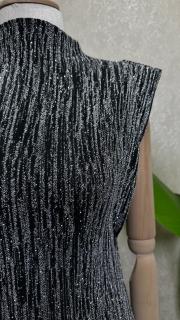 taşlı simli elbise gümüş gümüş 4