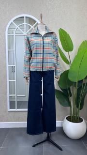 ekoseli bomber ceket yeşil yeşil