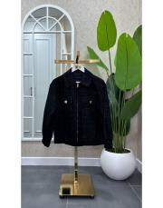 simli tweed bomber ceket siyah