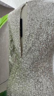 sırt detaylı payetli kısa elbise krem bej 4