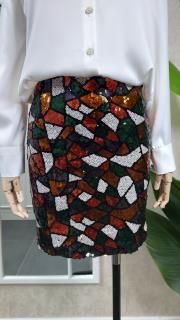 pul payet mini etek renkli siyah 2