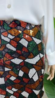 pul payet mini etek renkli siyah 4