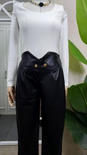 tasarım deri pantolon siyah 2