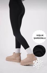 içi şardonlu tayt siyah