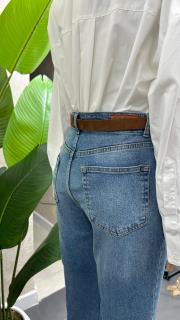 kemerli blue mom jean mavi 4