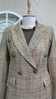 kruvaze yaka düğmeli channel ceket kahve 3