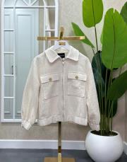 simli tweed bomber ceket ekru