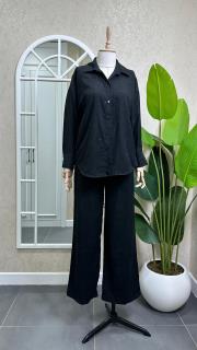 çizgili pullu ikili takım siyah