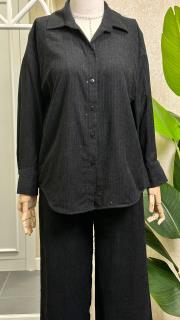 çizgili pullu ikili takım siyah 2