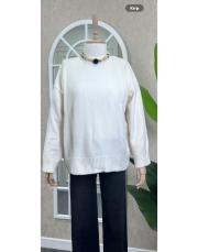 yarım balıkçı kazak krem